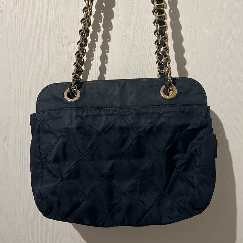 Prada Navy Blue Quilted Shoulder Bag- AUTHENTIC ✨ - Picture 5 of 13